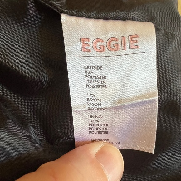 EGGIE Grey Plaid Off Shoulder Button Blazer Jacket Size Medium - Picture 6 of 9